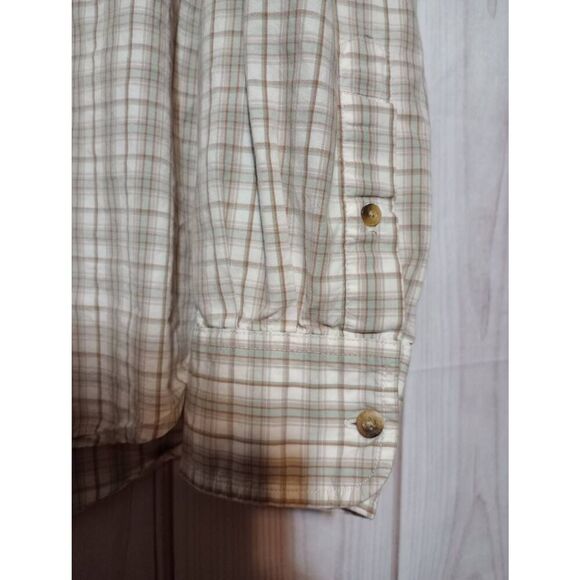 Levi's Shirt Men's Large Tan Plaid Button Front Long Sleeve - Picture 5 of 9